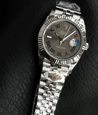 WKD Factory Rolex Datejust 41mm 3235 Movement Romans Markers Grey Face Watch